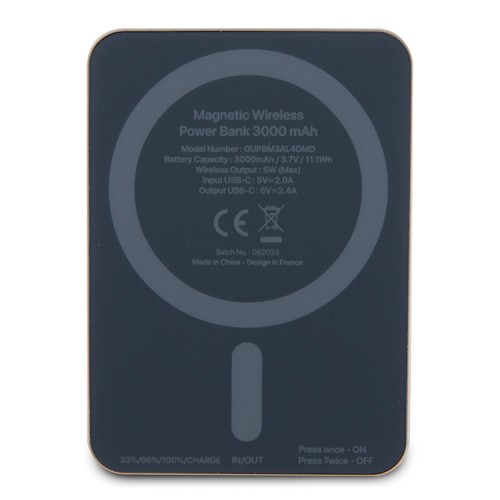 Guess внешний аккумулятор MagSafe для телефона, 4G Diamond logo 3000 mAh 5W Gold