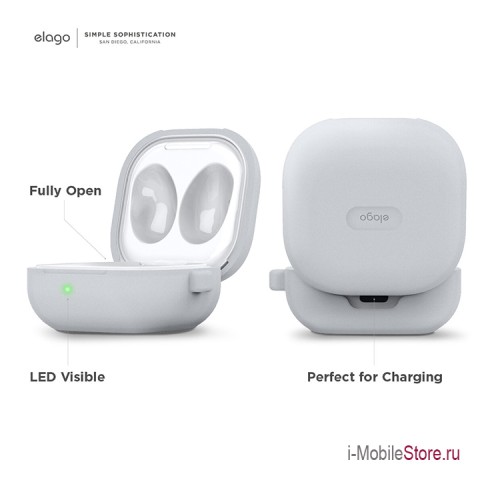 Силиконовый чехол Elago Silicone Hang case для Galaxy Buds 2/Live/Pro, прозрачный матовый