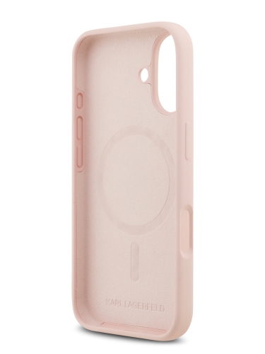 Karl Lagerfeld для iPhone 17 чехол Liquid Silicone NFT Karl & Choupette Hard Pink (MagSafe)
