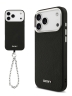 DKNY для iPhone 17 Pro чехол PU Horizon Metal logo Hard + Metal Wrist Chain Black (MagSafe)