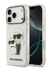 Karl Lagerfeld для iPhone 17 Pro Max чехол IML NFT Karl &amp; Choupette Hard Glitter Transparent