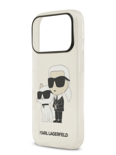 Karl Lagerfeld для iPhone 17 Pro Max чехол IML NFT Karl & Choupette Hard Glitter Transparent