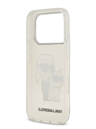 Karl Lagerfeld для iPhone 17 Pro Max чехол IML NFT Karl & Choupette Hard Glitter Transparent