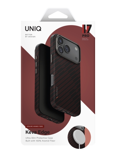 Uniq для iPhone 17 Pro чехол KEVA EDGE Full Kevlar Rust Orange (MagSafe)