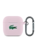 Lacoste для AirPods 4 чехол Liquid silicone Croc Logo Light Pink