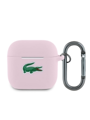 Lacoste для AirPods 4 чехол Liquid silicone Croc Logo Light Pink