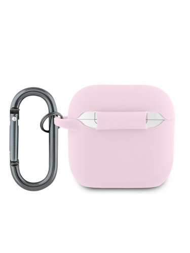 Lacoste для AirPods 4 чехол Liquid silicone Croc Logo Light Pink