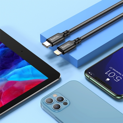 HOCO кабель X14 Double speed PD20W charging data cable iPhone (1 метр) Black