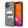 Чехол Lagerfeld PU Saffiano Karl's Head Hard для iPhone 13, серебристый