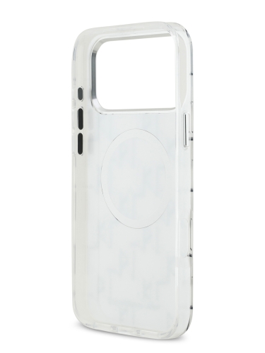Karl Lagerfeld для iPhone 17 Pro чехол IML KL Monogram Metal camera Hard White (MagSafe)