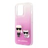 Чехол Lagerfeld Karl & Choupette Hard Gradient для iPhone 13 Pro Max, розовый