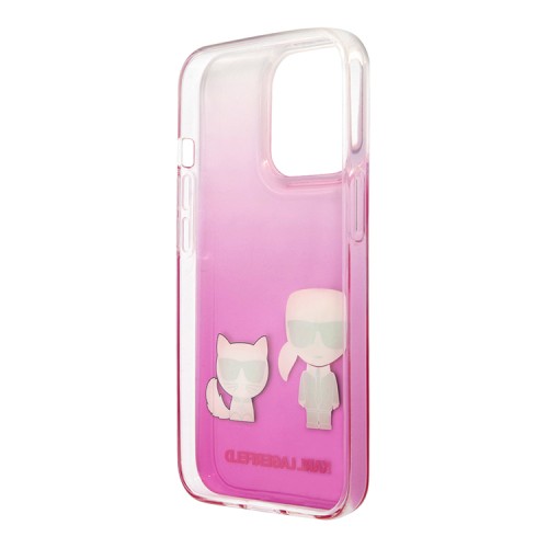 Чехол Lagerfeld Karl & Choupette Hard Gradient для iPhone 13 Pro Max, розовый