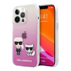 Чехол Lagerfeld Karl &amp; Choupette Hard Gradient для iPhone 13 Pro Max, розовый