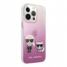 Чехол Lagerfeld Karl & Choupette Hard Gradient для iPhone 13 Pro Max, розовый