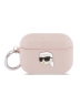 Karl Lagerfeld для Airpods Pro 3 чехол PU Saffiano Monogram with ring NFT Metal Head Karl Pink