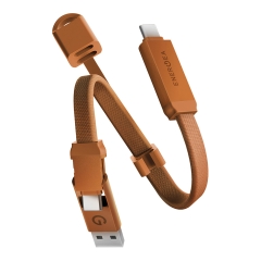 Energea Кабель Sheath Key 2-in-1 USB-C to C+A 60W 480 Mbps Orange 15cm