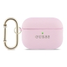 Guess для Airpods Pro 3 чехол PU Grained leather with Classic metal logo and Carabin Pink