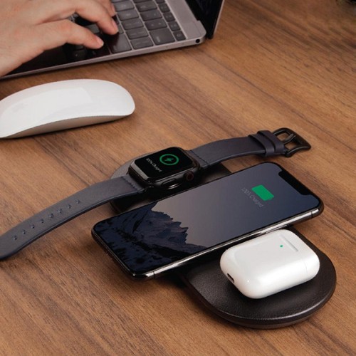 Беспроводная зарядка EnergEA WiDisc Trio 3-в-1, черная