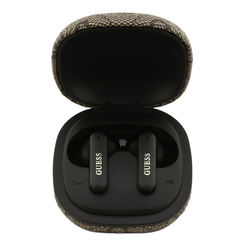 Guess Наушники TWS Bluetooth Square 4G with Classic Metal logo ENC Brown