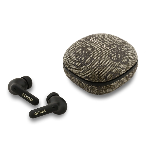 Guess Наушники TWS Bluetooth Square 4G with Classic Metal logo ENC Brown