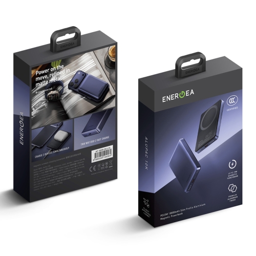 Energea АКБ AluPac 10K (CCC), 10000W MagSafe 15W USB-C 20W Ultra Light Aluminium Blue