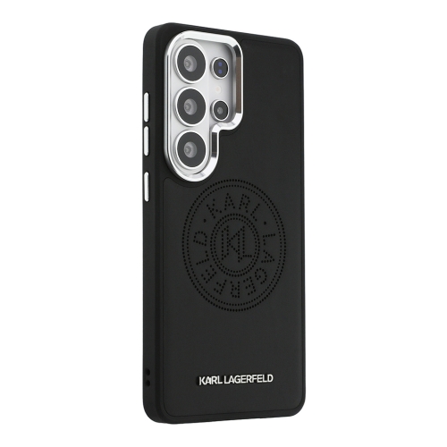 Karl Lagerfeld для Galaxy S26 Ultra чехол PU Perforated Round logo Metal camera Hard Black (MagSafe)