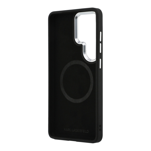 Karl Lagerfeld для Galaxy S26 Ultra чехол PU Perforated Round logo Metal camera Hard Black (MagSafe)