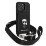 Чехол Lagerfeld Crossbody cardslot PU Saffiano Ikonik metal Hard для iPhone 13 Pro, черный