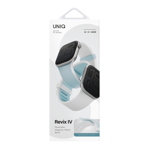 Uniq для Apple Watch 42/41/40 mm ремешок Revix IV reversible Magnetic Soft Cloud/White