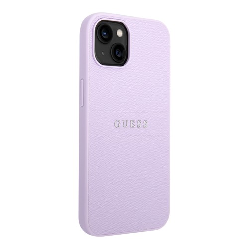 Чехол Guess PU Saffiano with Metal logo Hard для iPhone 14, фиолетовый