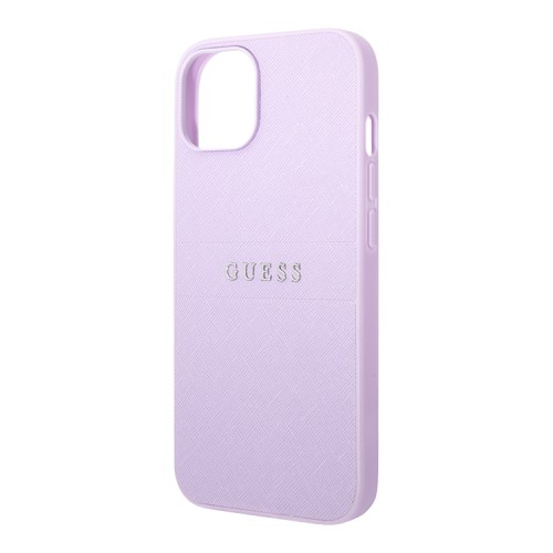 Чехол Guess PU Saffiano with Metal logo Hard для iPhone 14, фиолетовый