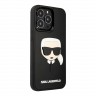 Чехол Lagerfeld 3D Rubber Karl's head Hard для iPhone 14 Pro, черный