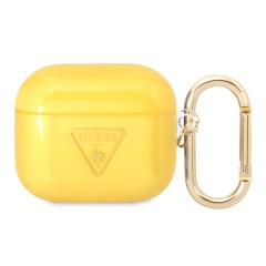 Чехол Guess Translucent Palm Tree с карабином для Airpods 3 (2021), желтый