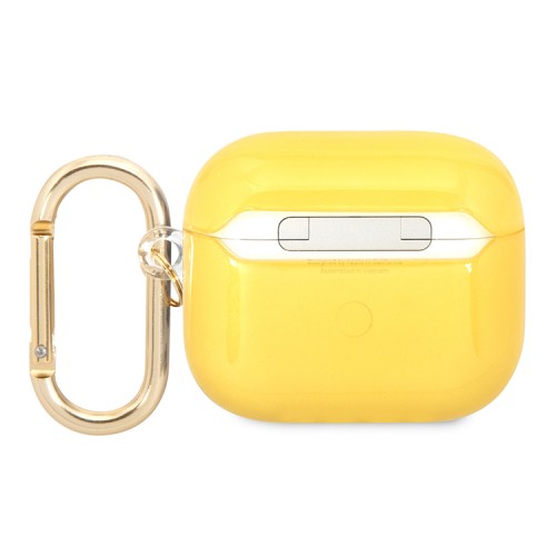 Чехол Guess Translucent Palm Tree с карабином для Airpods 3 (2021), желтый