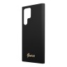 Чехол Guess Liquid Silicone Gold Metal logo для Galaxy S23 Ultra, черный