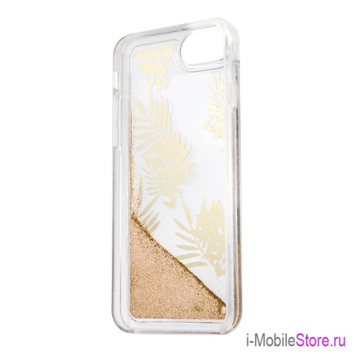 Чехол Guess Glitter Palm Spring для iPhone 7/8/SE 2020, золотой