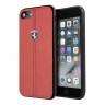 Кожаный чехол Ferrari Heritage W Hard для iPhone 7/8/SE 2020, красный