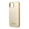 Чехол Guess PU Croco metal logo Hard для iPhone 14 Plus, золотой