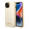 Чехол Guess PU Croco metal logo Hard для iPhone 14 Plus, золотой