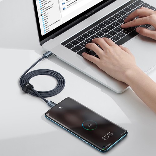 Кабель Baseus Crystal Shine Series Fast Charging Data Cable Type-C на Type-C 100W (1.2 м), черный