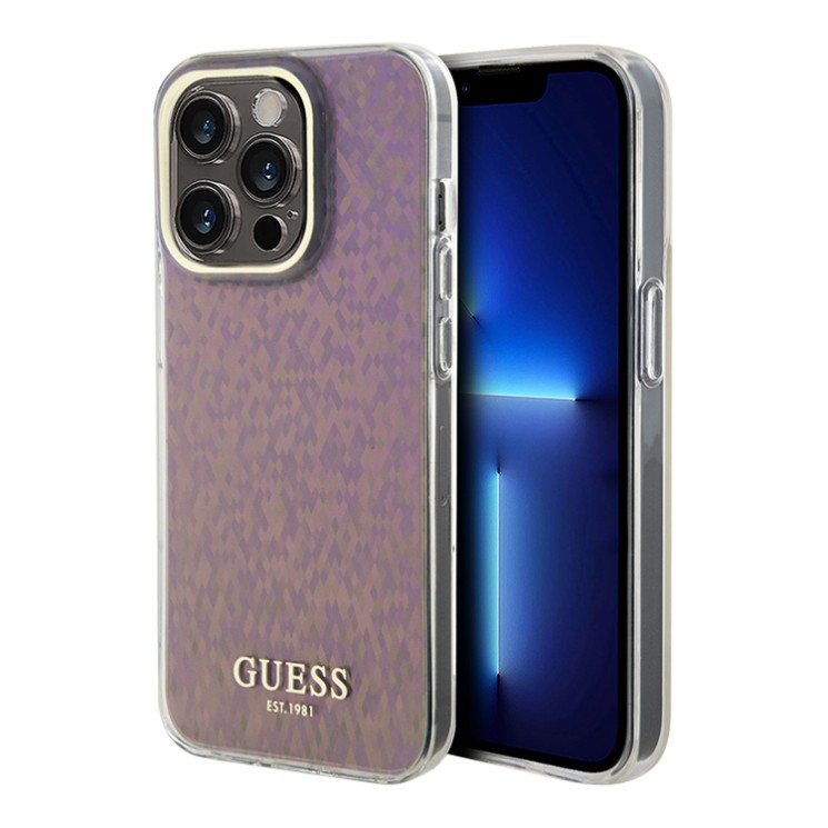 Guess для iPhone 15 Pro Max чехол PC/TPU Faceted Mirror Disco Hard Pink