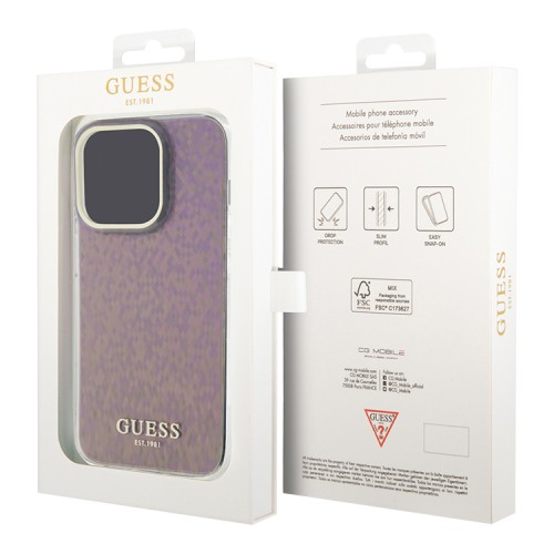 Guess для iPhone 15 Pro Max чехол PC/TPU Faceted Mirror Disco Hard Pink