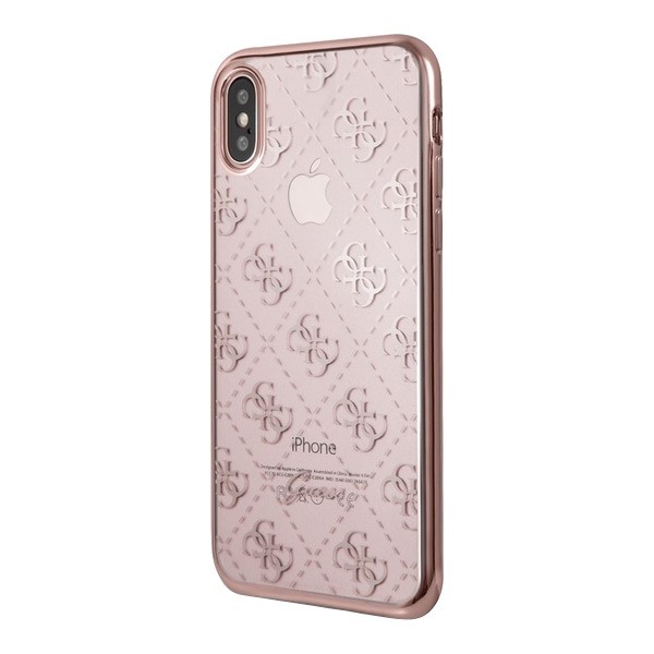Чехол Guess 4G Transparent Hard для iPhone X/XS, розовый