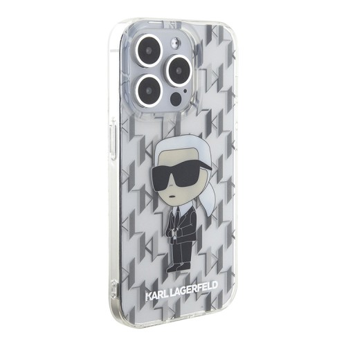 Karl Lagerfeld для iPhone 15 Pro Max чехол PC/TPU Monogram NFT Karl Ikonik Hard Transparent