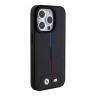 BMW для iPhone 15 Pro чехол M-Collection PU Quilted Tricolor Hard Black (MagSafe)