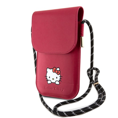 Hello Kitty для смартфонов сумка Wallet Phone Bag PU Smooth leather Dreaming Kitty with Cord Pink