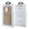 Karl Lagerfeld для iPhone 15 Pro Max чехол Cardslot PU Monogram/Grained Pocket Hard Brown