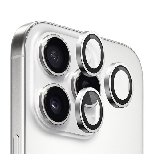 BlueO стекло для iPhone 16 Pro/16 Pro Max, Camera Lens 99-AR PVD Alloy 3 шт. White Titan (+instal)