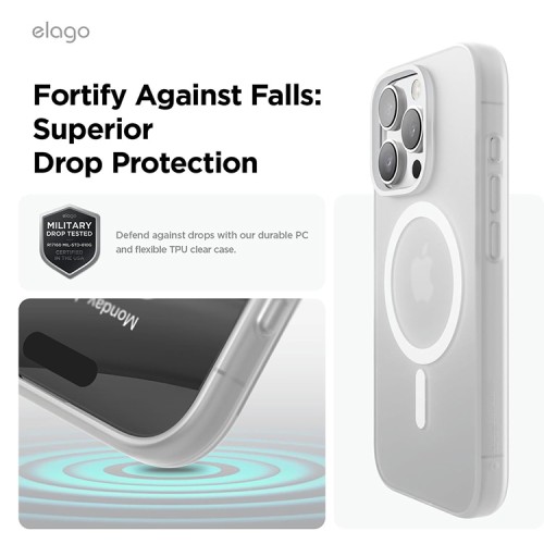 Elago для iPhone 16 Pro Max чехол HYBRID (pc/tpu) Clear (MagSafe)