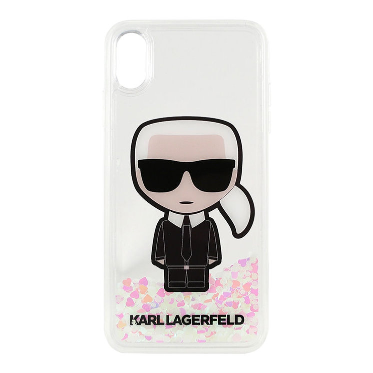 Чехол Karl Lagerfeld Liquid Glitter Iconic Karl Hard для iPhone XS Max, (Glow in the Dark)